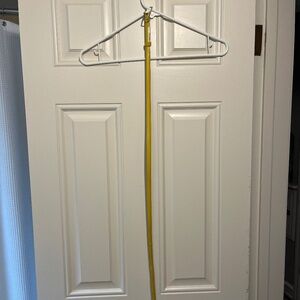 Yellow patent leather belt